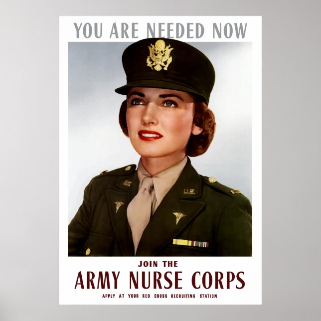 Poster Rejoignez Le Corps Des Infirmières De L'Armée (Devant)