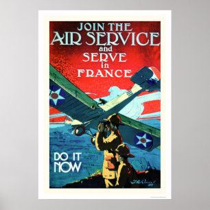 Poster Rejoignez le service aérien et Serve en France (US