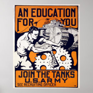Poster Rejoignez les chars - armée américaine
