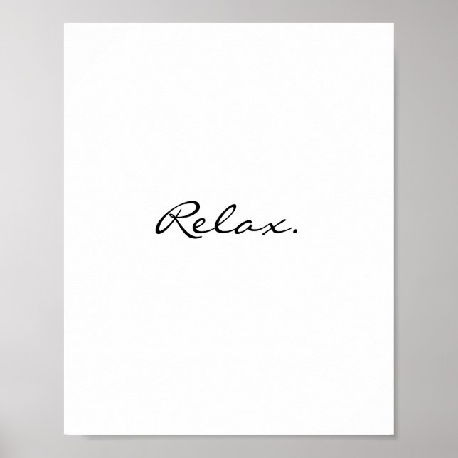 Poster Relax minima de la typographie moderne (Devant)