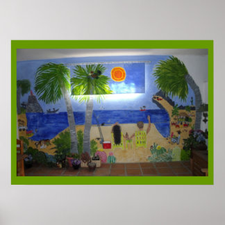 Poster Relaxation sur la plage (tableau en entier)