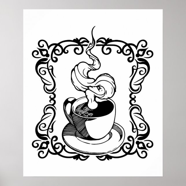 Poster Relaxez-vous avec une Hot Cup de café (Devant)