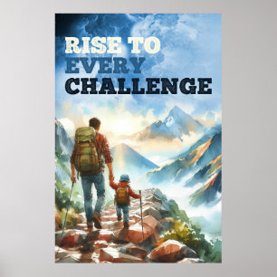 Poster Relève De Chaque Défi Motivation Papa Et Son