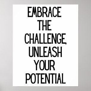 Poster Relever le défi Inspirational Minimalist