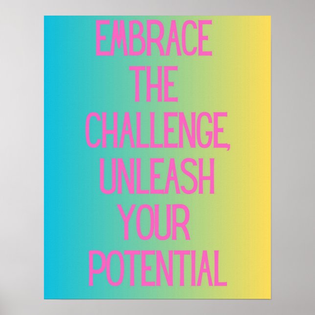 Poster Relever le défi La typographie motivationnelle (Devant)
