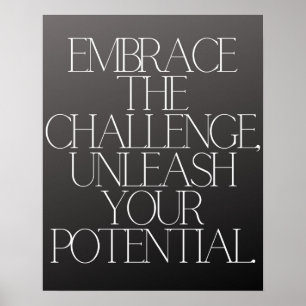 Poster "Relevez le défi Inspirational Chalkboard