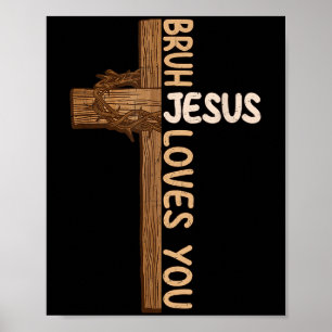 Poster Religieux Christian Garçons Ados Enfants Bruh Jesu