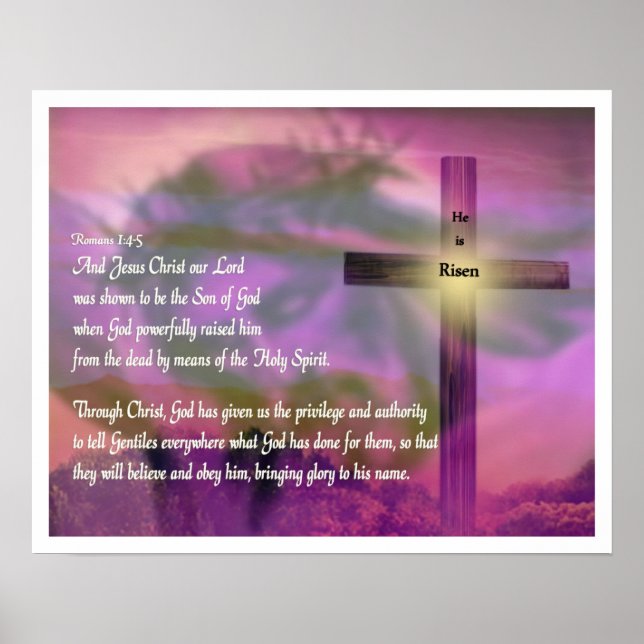 Poster religieux de Pâques - Jésus - Il est ressus (Devant)