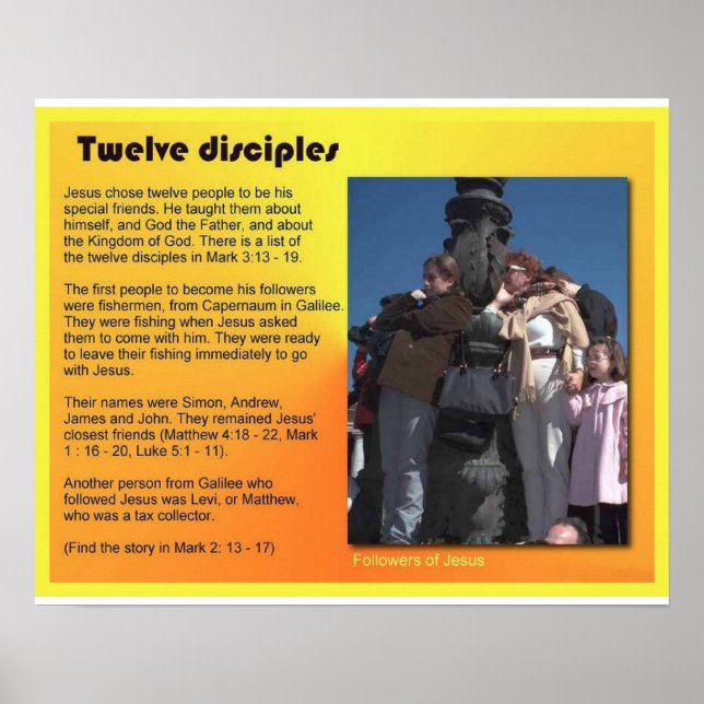 Poster Religion, christianisme, Jésus Douze disciples (Devant)