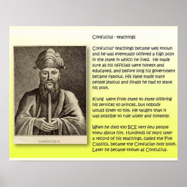 Poster Religion, Confucianisme, Enseignement (Devant)