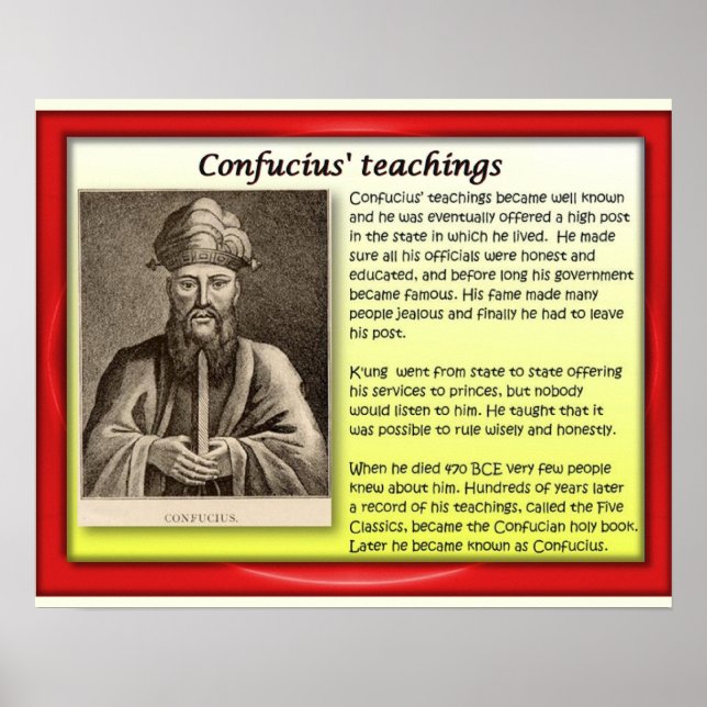 Poster Religion, Confucianisme, Enseignement 1 (Devant)