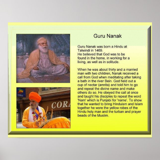 Poster Religion, Guru Nanak (Devant)