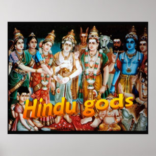 Poster Religion, hindouisme, dieux hindous