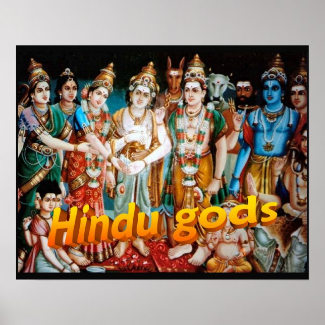 Poster Religion, hindouisme, dieux hindous (Devant)