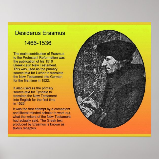 Poster Religion, Histoire, Desiderius Erasmus (Devant)