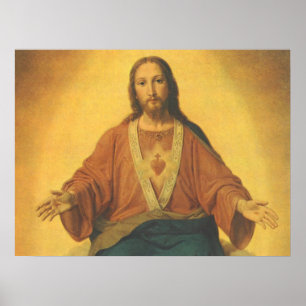 Poster Religion vintage, Sacré Coeur de Jésus-Christ