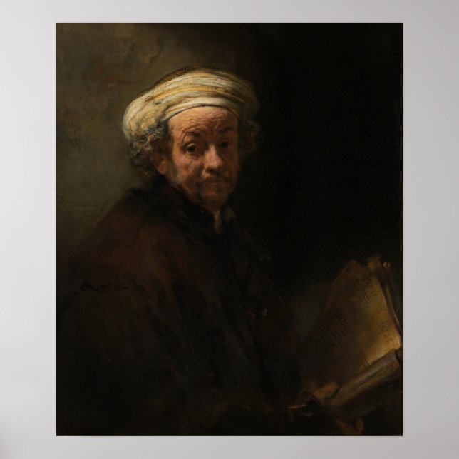 Poster Rembrandt - Autoportrait Comme Apôtre Paul (Devant)