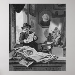 Poster Rembrandt dans son studio