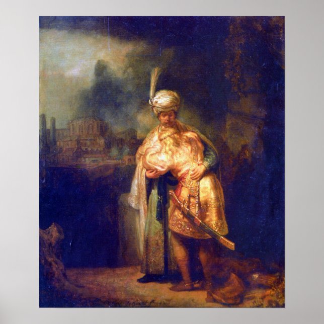 Poster Rembrandt - Davids adieu avec Jonathan (Devant)