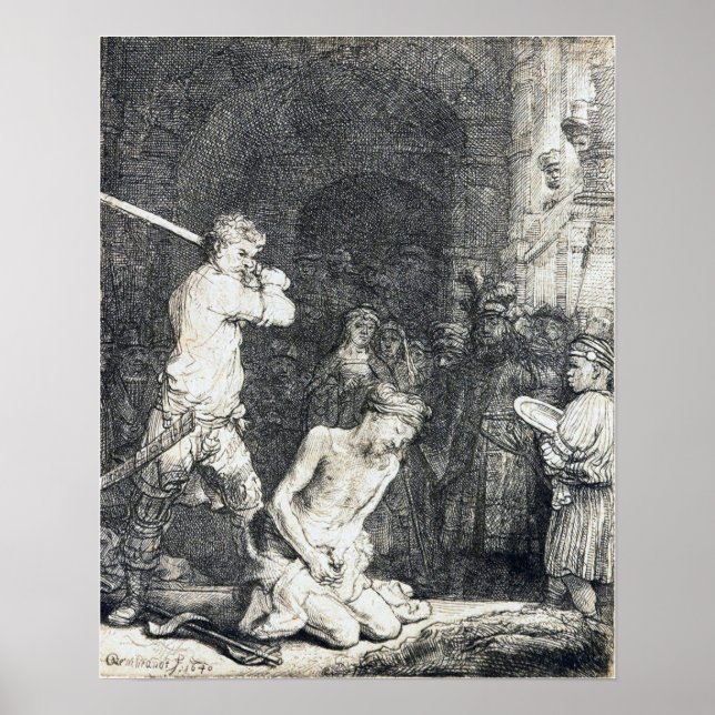 Poster Rembrandt - Décapitation De John Baptist 1640 (Devant)