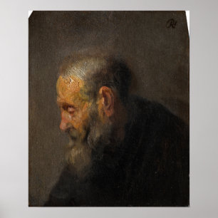 Poster Rembrandt - Étude de vieil homme en profil