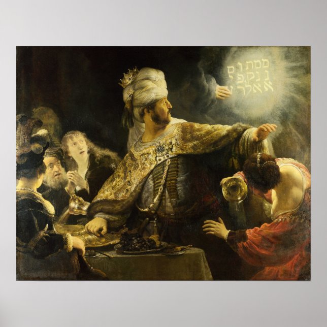 Poster Rembrandt - Fête de Belshazzar 1635 (Devant)
