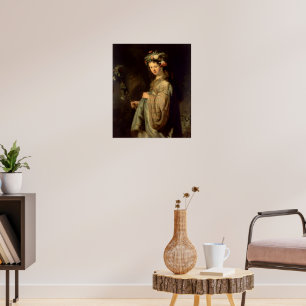 Poster Rembrandt - Flora, peinture baroque populaire,