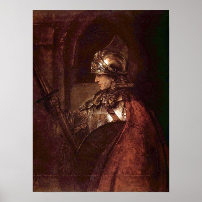 Poster Rembrandt - Homme aux bras (Alexandre le Grand) (Devant)