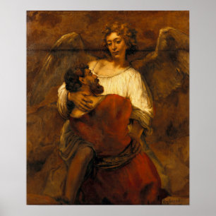 Poster Rembrandt - Jacob lutte avec l'ange