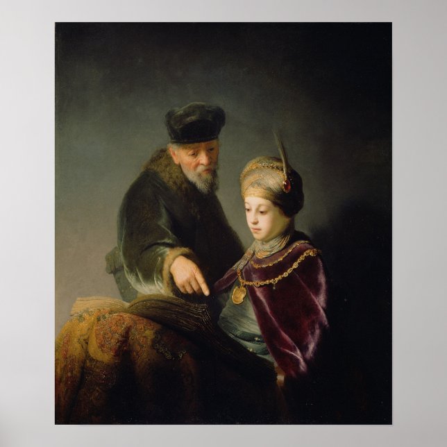 Poster Rembrandt - Jeune Érudit et son Tuteur (Devant)