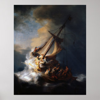 Poster Rembrandt La tempête sur la mer de Galilée