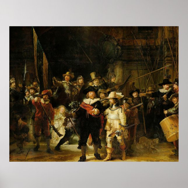 Poster Rembrandt - La Veille Nocturne (Devant)