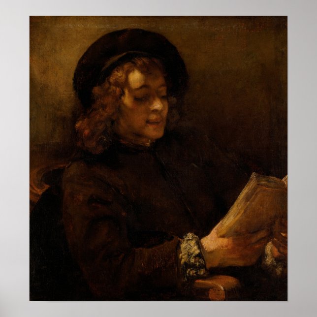 Poster Rembrandt - Le fils de l'artiste Titus Lecture (Devant)