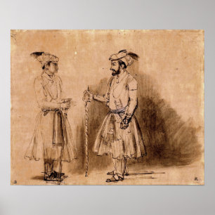 Poster Rembrandt - Nobles Moghols Shah Jahan Dara Shikoh