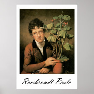 Poster Rembrandt Peale Rubens Peale avec un géranium 1