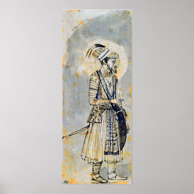 Poster Rembrandt - Portrait D'Aurangzeb 1655 (Devant)