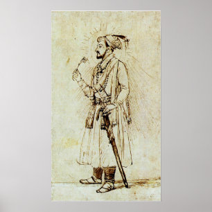 Poster Rembrandt - Shah Jahan avec une fleur et une épée