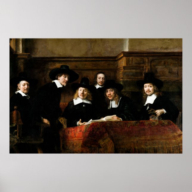 Poster Rembrandt : Syndics de la guilde des Drapers (Devant)