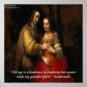 Poster Rembrandt "The Jewish Bride" & Citation célèbre Po