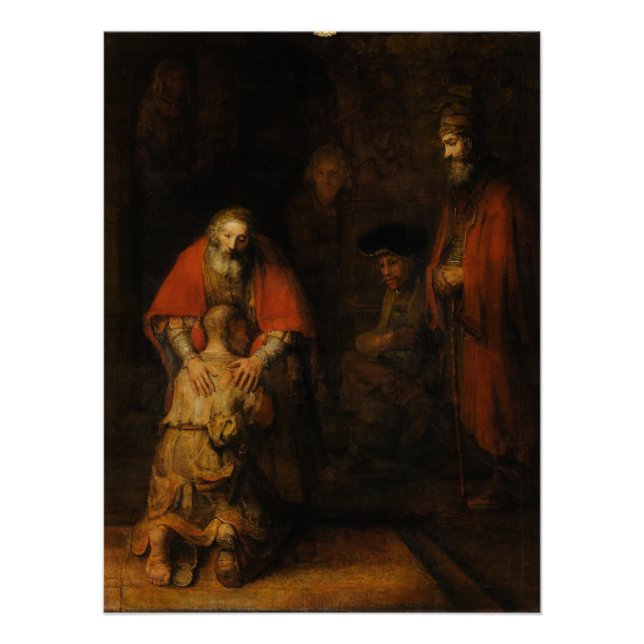 Poster Rembrandt van Rijn Retour du fils prodigue (Devant)