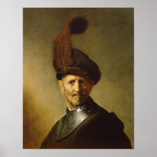 Poster Rembrandt - Vieil Homme en Tenue Militaire