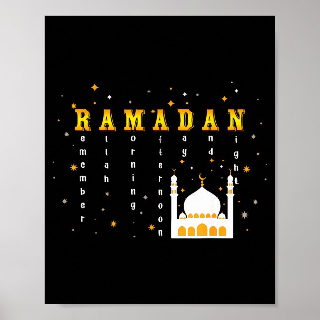 Poster Remember Allah Ramadan Mubarak Kareem  (Devant)