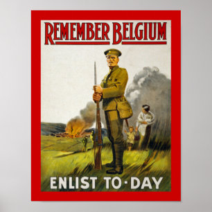 Poster Remember Belgium (canvas)
