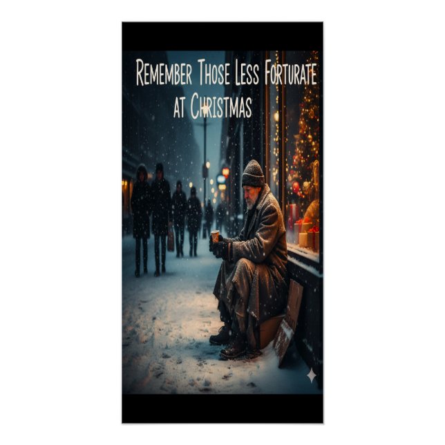 POSTER REMEMBER THE LESS FORTUNATE AT CHRISTMAS (Devant)