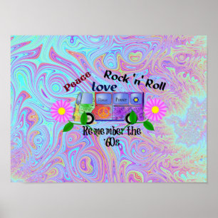 Poster Remember the Sixties, psychedelic design,