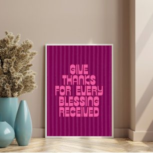 Poster Remercie pour chaque bénédiction reçue