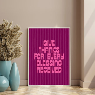 Poster Remercie pour chaque bénédiction reçue