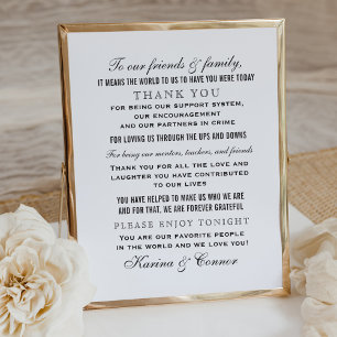 Poster Remerciement Élégant pour les Invités de Mariage N