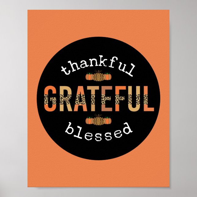 Poster Remerciements à l'Empreinte de léopard amusant Ble (Devant)