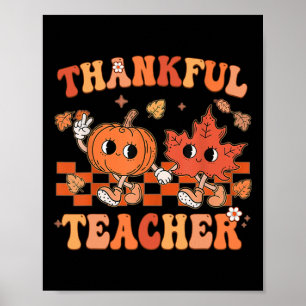 Poster Remerciements Enseignant Rétro Super Thanksgiving